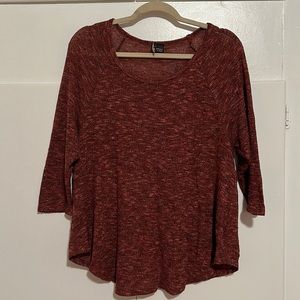 Sparkle & Fade Russet Lagenlook 3/4 Sleeve Lightweight Sweater Tunic